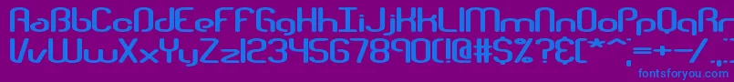 Telephas-Schriftart – Blaue Schriften auf violettem Hintergrund