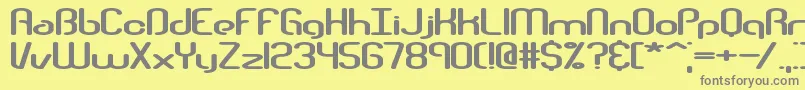 フォントTelephas – 黄色の背景に灰色の文字