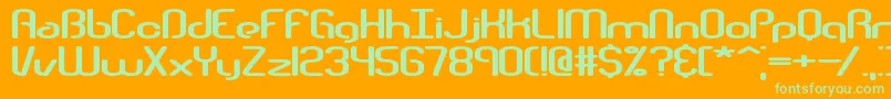 Telephas Font – Green Fonts on Orange Background