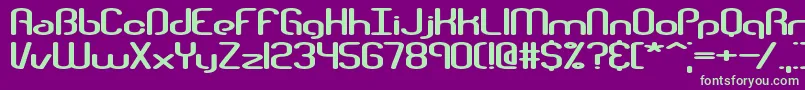 Шрифт Telephas – зелёные шрифты на фиолетовом фоне