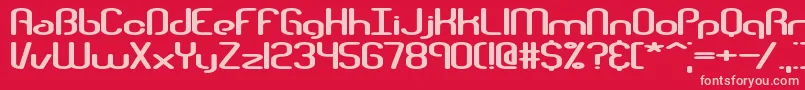 Telephas-fontti – vaaleanpunaiset fontit punaisella taustalla