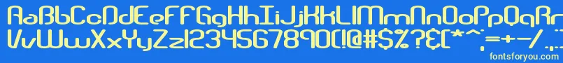 Telephas Font – Yellow Fonts on Blue Background