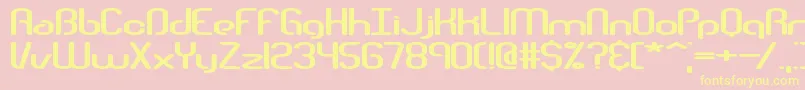 Telephas-fontti – keltaiset fontit vaaleanpunaisella taustalla
