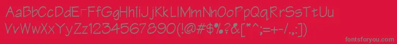フォントWoolkarthBoldBold – 赤い背景に灰色の文字