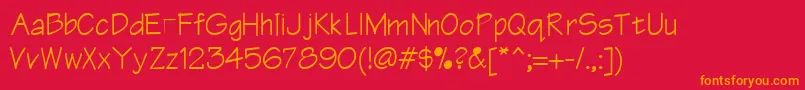 WoolkarthBoldBold Font – Orange Fonts on Red Background