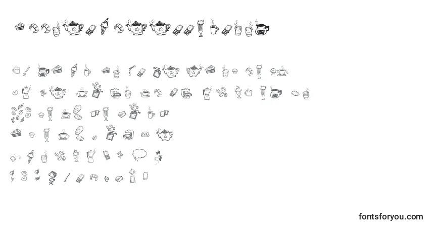 Czcionka DoodleCoffeeScents – alfabet, cyfry, specjalne znaki