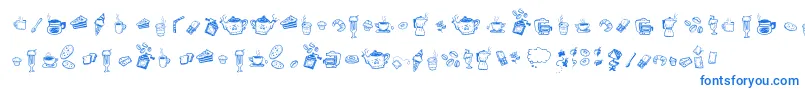 DoodleCoffeeScents Font – Blue Fonts on White Background