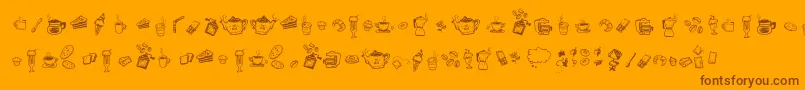 Шрифт DoodleCoffeeScents – коричневые шрифты на оранжевом фоне