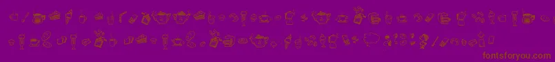 DoodleCoffeeScents Font – Brown Fonts on Purple Background