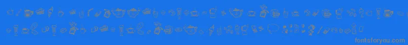 DoodleCoffeeScents Font – Gray Fonts on Blue Background