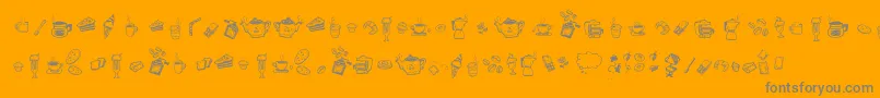 Шрифт DoodleCoffeeScents – серые шрифты на оранжевом фоне