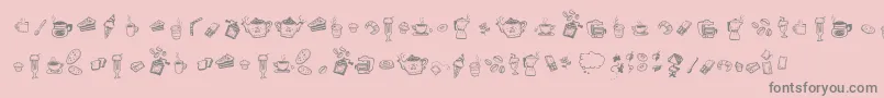 Fonte DoodleCoffeeScents – fontes cinzas em um fundo rosa