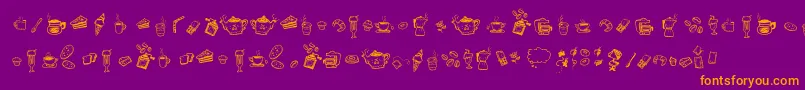 fuente DoodleCoffeeScents – Fuentes Naranjas Sobre Fondo Morado