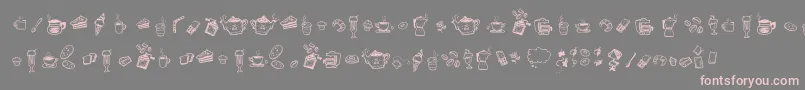 フォントDoodleCoffeeScents – 灰色の背景にピンクのフォント