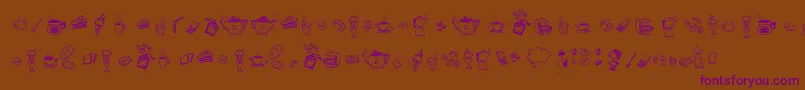 DoodleCoffeeScents Font – Purple Fonts on Brown Background