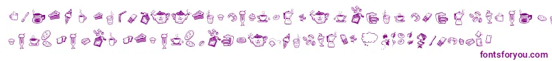 DoodleCoffeeScents-fontti – violetit fontit valkoisella taustalla