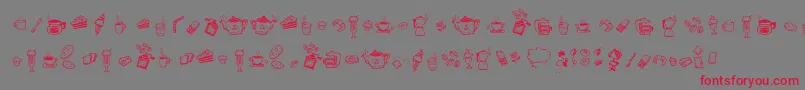 フォントDoodleCoffeeScents – 赤い文字の灰色の背景