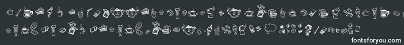 フォントDoodleCoffeeScents – 黒い背景に白い文字