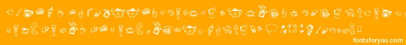 DoodleCoffeeScents Font – White Fonts on Orange Background