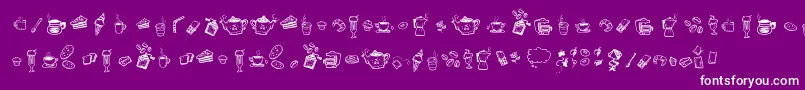 fuente DoodleCoffeeScents – Fuentes Blancas Sobre Fondo Morado