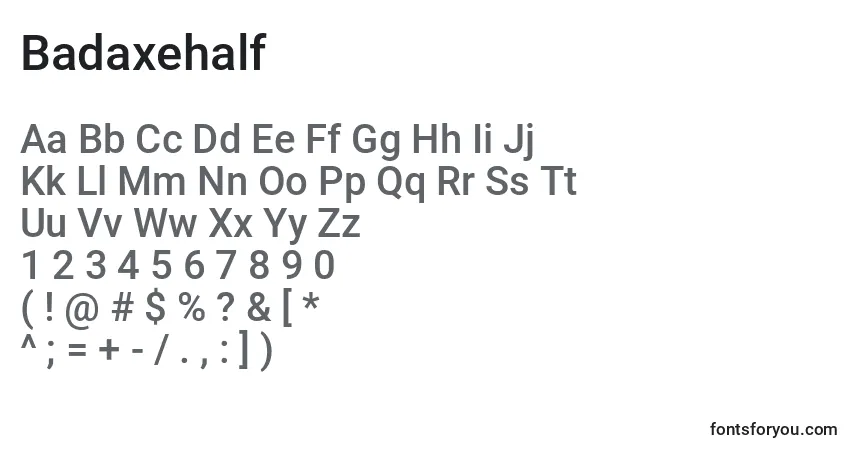 Police Badaxehalf - Alphabet, Chiffres, Caractères Spéciaux