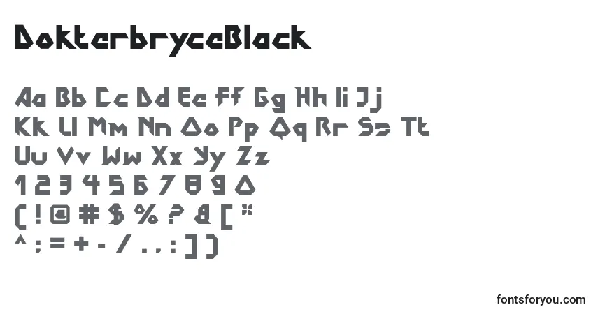 A fonte DokterbryceBlack – alfabeto, números, caracteres especiais