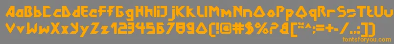 フォントDokterbryceBlack – オレンジの文字は灰色の背景にあります。