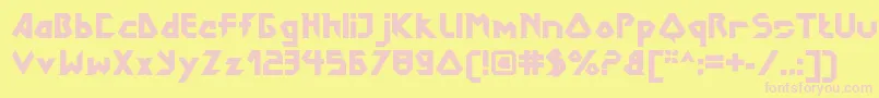 DokterbryceBlack-fontti – vaaleanpunaiset fontit keltaisella taustalla