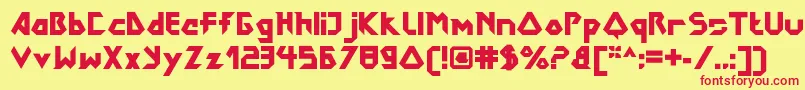 DokterbryceBlack Font – Red Fonts on Yellow Background