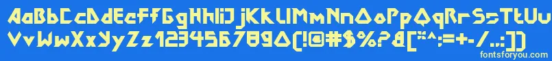 DokterbryceBlack Font – Yellow Fonts on Blue Background