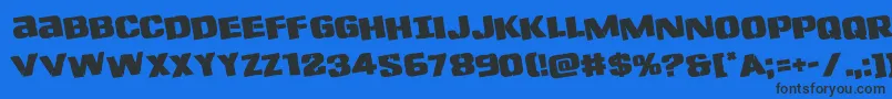 Lefthandlukerotate Font – Black Fonts on Blue Background