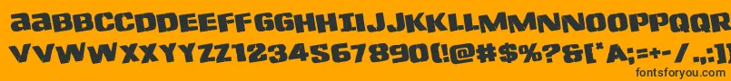 Lefthandlukerotate Font – Black Fonts on Orange Background