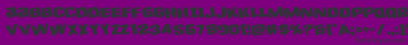 フォントLefthandlukerotate – 紫の背景に黒い文字