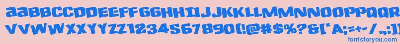 Lefthandlukerotate Font – Blue Fonts on Pink Background