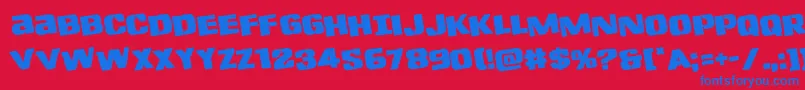 Lefthandlukerotate Font – Blue Fonts on Red Background