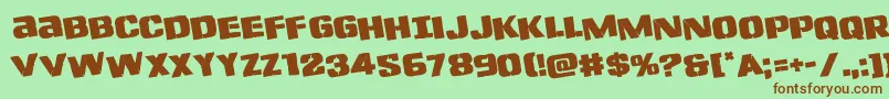 Lefthandlukerotate Font – Brown Fonts on Green Background