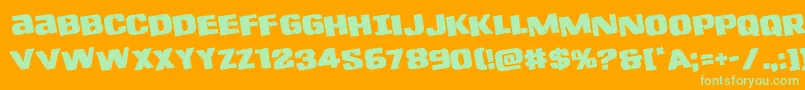 Lefthandlukerotate Font – Green Fonts on Orange Background