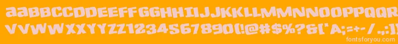 Lefthandlukerotate Font – Pink Fonts on Orange Background
