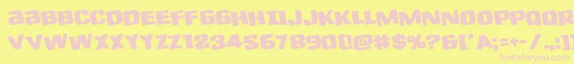 Lefthandlukerotate Font – Pink Fonts on Yellow Background