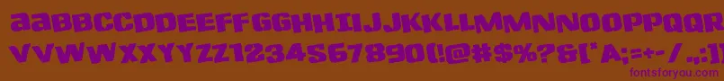 Lefthandlukerotate Font – Purple Fonts on Brown Background