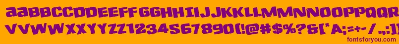 Lefthandlukerotate Font – Purple Fonts on Orange Background