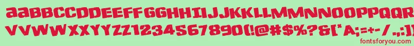 Lefthandlukerotate Font – Red Fonts on Green Background