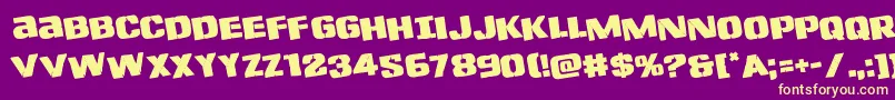 Lefthandlukerotate Font – Yellow Fonts on Purple Background