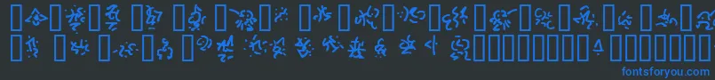 CthulhuRunes Font – Blue Fonts on Black Background