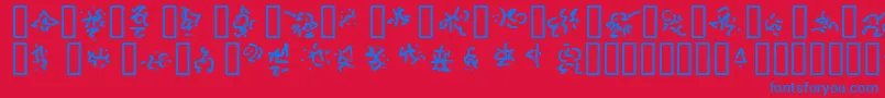 CthulhuRunes Font – Blue Fonts on Red Background