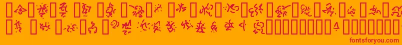 CthulhuRunes Font – Red Fonts on Orange Background