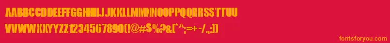 フォントRoyalRumble – 赤い背景にオレンジの文字