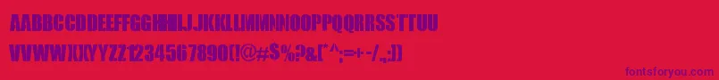 RoyalRumble Font – Purple Fonts on Red Background