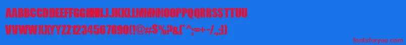 RoyalRumble Font – Red Fonts on Blue Background