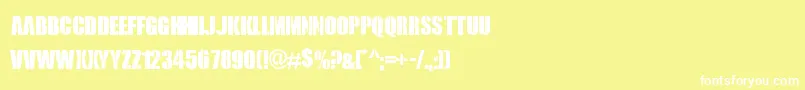 RoyalRumble Font – White Fonts on Yellow Background